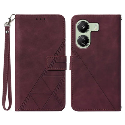 YB Imprinting Series-1 For Xiaomi Redmi 13C 4G / Poco C65 4G Wallet Phone Case with Strap
