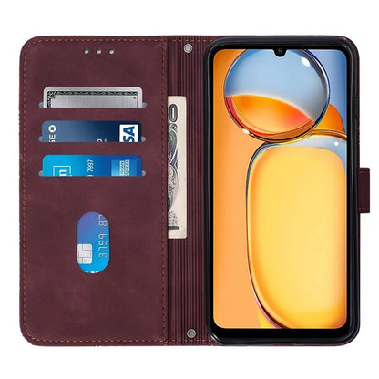 YB Imprinting Series-1 For Xiaomi Redmi 13C 4G / Poco C65 4G Wallet Phone Case with Strap