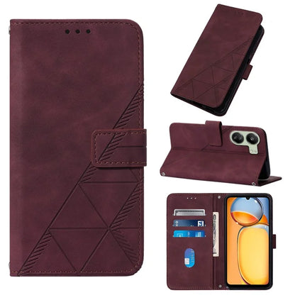 YB Imprinting Series-1 For Xiaomi Redmi 13C 4G / Poco C65 4G Wallet Phone Case with Strap