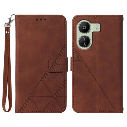 YB Imprinting Series-1 For Xiaomi Redmi 13C 4G / Poco C65 4G Wallet Phone Case with Strap