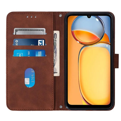YB Imprinting Series-1 For Xiaomi Redmi 13C 4G / Poco C65 4G Wallet Phone Case with Strap
