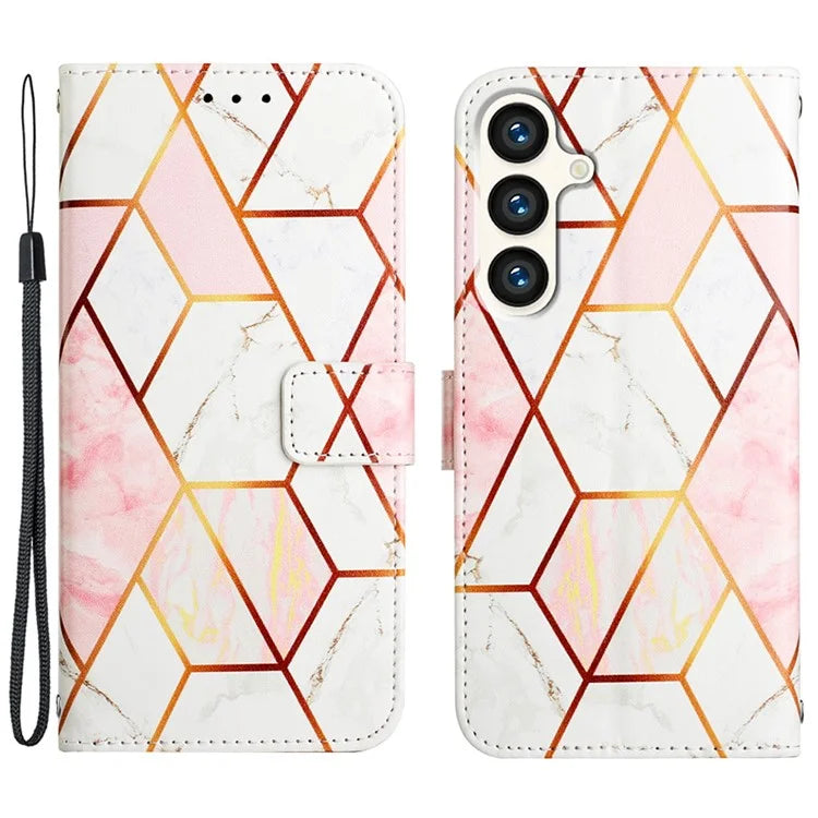 For Samsung Galaxy S24 Wallet Phone Case Marble Pattern Leather Flip Cover