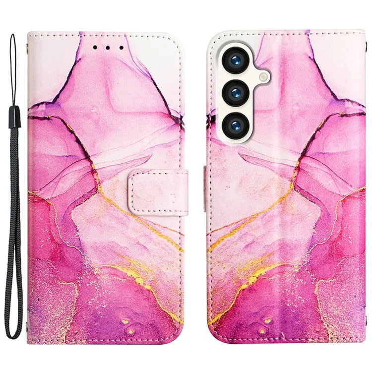 For Samsung Galaxy S24 Wallet Phone Case Marble Pattern Leather Flip Cover