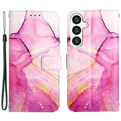 For Samsung Galaxy S24 Wallet Phone Case Marble Pattern Leather Flip Cover
