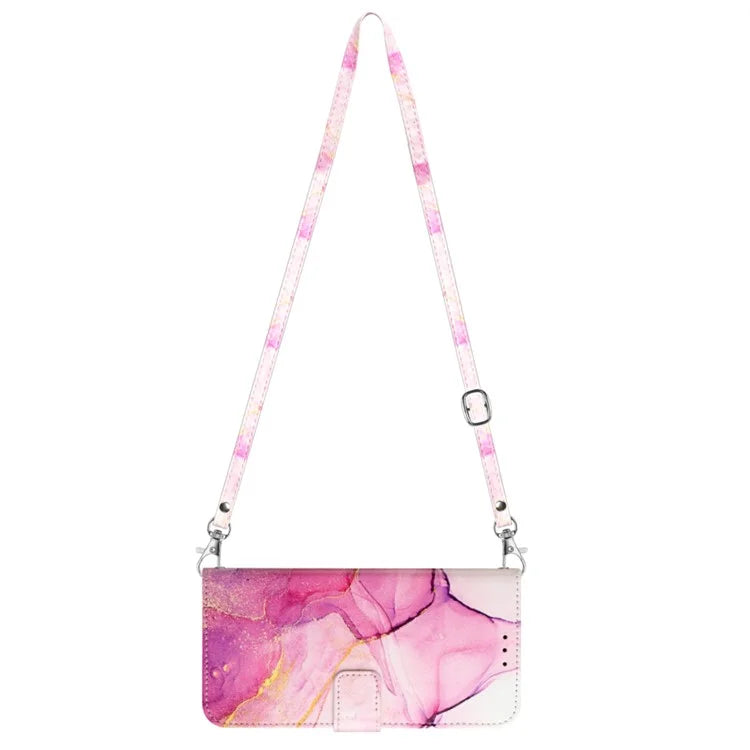 For Samsung Galaxy S24 Wallet Phone Case Marble Pattern Leather Flip Cover