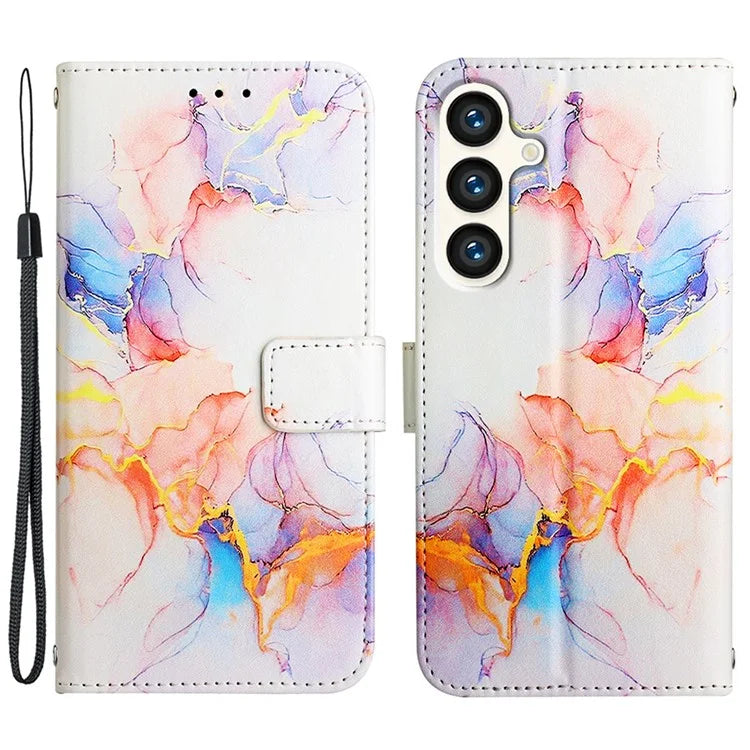 For Samsung Galaxy S24 Wallet Phone Case Marble Pattern Leather Flip Cover