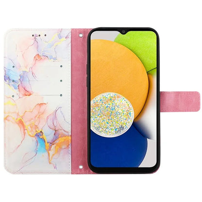 For Samsung Galaxy S24 Wallet Phone Case Marble Pattern Leather Flip Cover