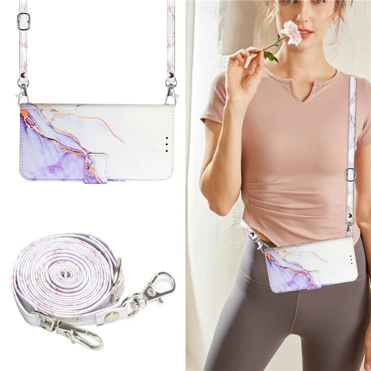 For Samsung Galaxy S24 Wallet Phone Case Marble Pattern Leather Flip Cover