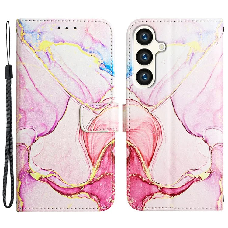 For Samsung Galaxy S24 Wallet Phone Case Marble Pattern Leather Flip Cover
