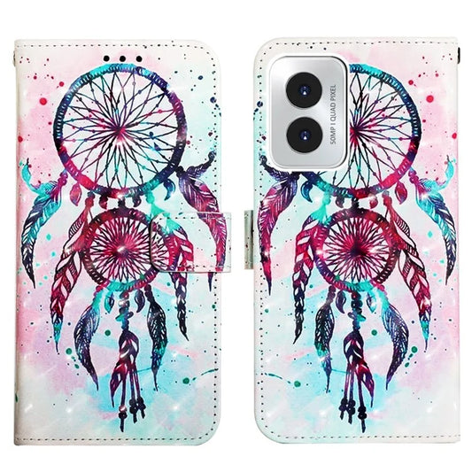 YB Pattern Printing Leather Series-2 For Motorola Moto G Play (2024) 4G Case Wallet Stand Flip Cover  Colorful Wind Chime