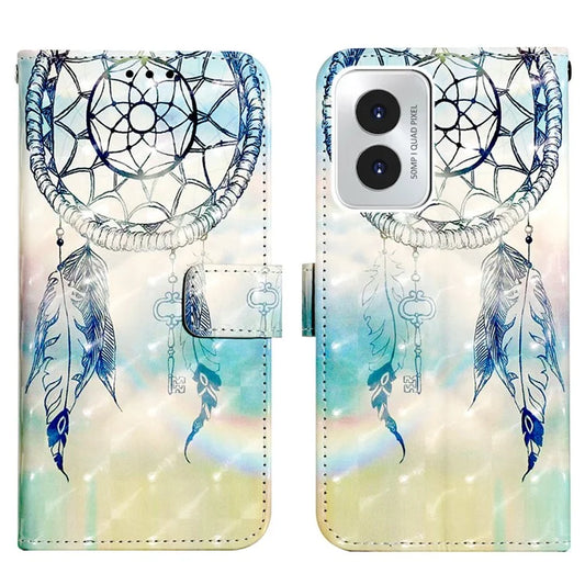 YB Pattern Printing Leather Series-2 For Motorola Moto G Play (2024) 4G Case Wallet Stand Flip Cover  Dream Wind Chime