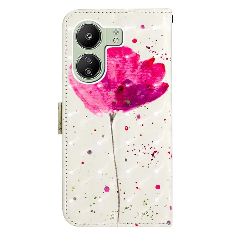 YB Pattern Printing Leather Series-2 For Xiaomi Redmi 13C 4G / Poco C65 4G Case Wallet Phone Cover