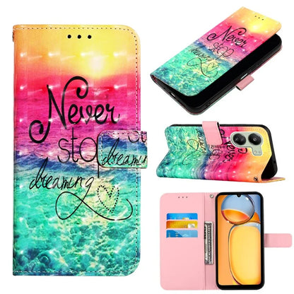 YB Pattern Printing Leather Series-2 For Xiaomi Redmi 13C 4G / Poco C65 4G Case Wallet Phone Cover