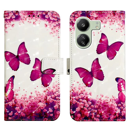 YB Pattern Printing Leather Series-2 For Xiaomi Redmi 13C 4G / Poco C65 4G Case Wallet Phone Cover