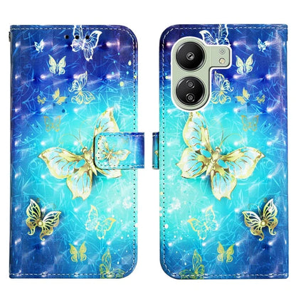 YB Pattern Printing Leather Series-2 For Xiaomi Redmi 13C 4G / Poco C65 4G Case Wallet Phone Cover