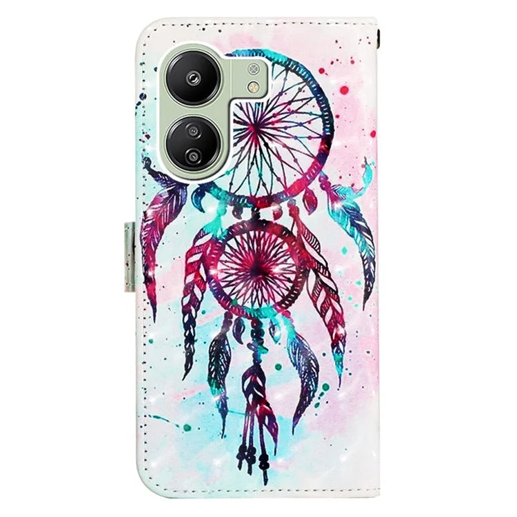 YB Pattern Printing Leather Series-2 For Xiaomi Redmi 13C 4G / Poco C65 4G Case Wallet Phone Cover
