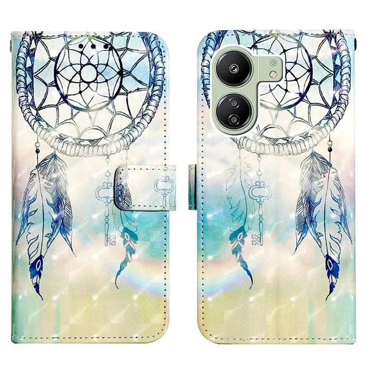 YB Pattern Printing Leather Series-2 For Xiaomi Redmi 13C 4G / Poco C65 4G Case Wallet Phone Cover