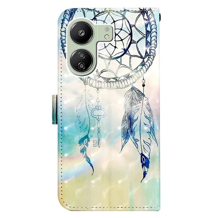 YB Pattern Printing Leather Series-2 For Xiaomi Redmi 13C 4G / Poco C65 4G Case Wallet Phone Cover