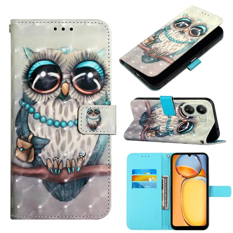 YB Pattern Printing Leather Series-2 For Xiaomi Redmi 13C 4G / Poco C65 4G Case Wallet Phone Cover