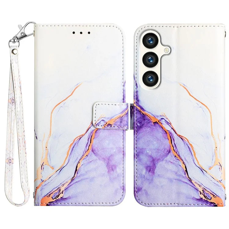 For Samsung Galaxy S24 Case Marble Pattern Leather Wallet Phone Cover