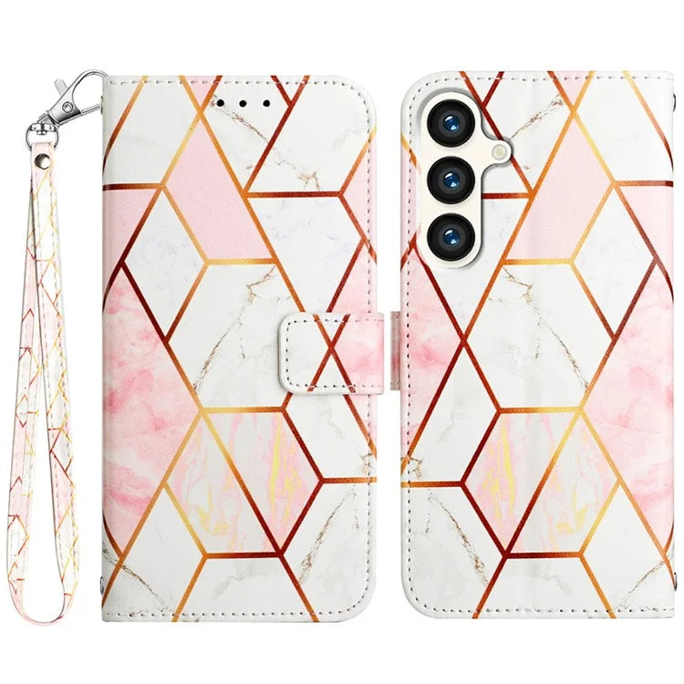 For Samsung Galaxy S24 Case Marble Pattern Leather Wallet Phone Cover