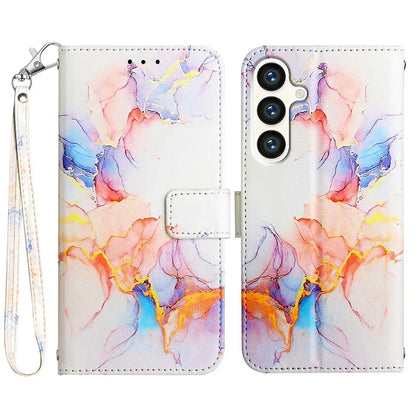 For Samsung Galaxy S24 Case Marble Pattern Leather Wallet Phone Cover