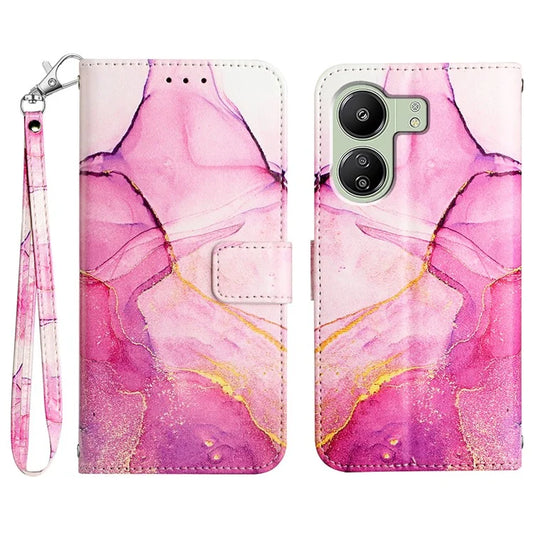 YB Pattern Printing Leather Series-5 For Xiaomi Redmi 13C 4G / Poco C65 4G Case Leather Wallet Phone Cover