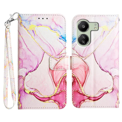YB Pattern Printing Leather Series-5 For Xiaomi Redmi 13C 4G / Poco C65 4G Case Leather Wallet Phone Cover