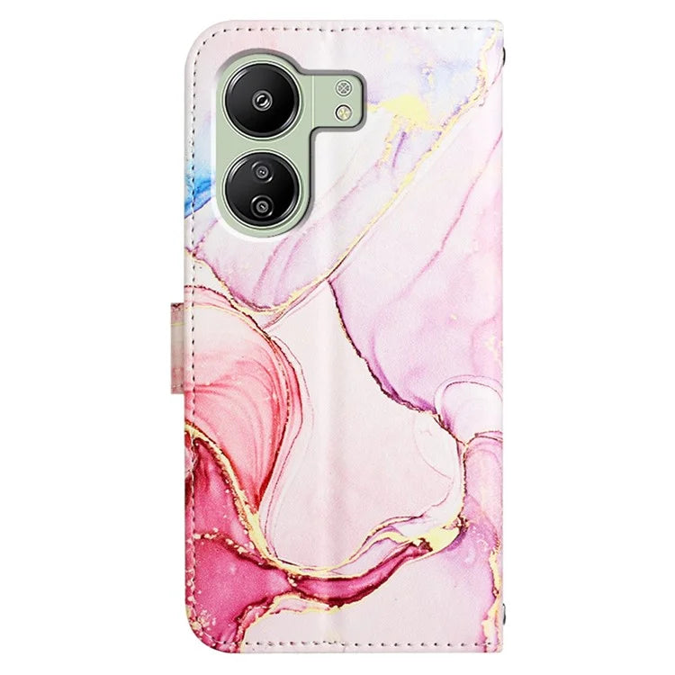 YB Pattern Printing Leather Series-5 For Xiaomi Redmi 13C 4G / Poco C65 4G Case Leather Wallet Phone Cover