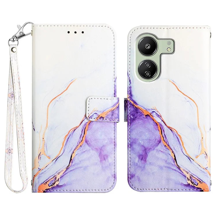 YB Pattern Printing Leather Series-5 For Xiaomi Redmi 13C 4G / Poco C65 4G Case Leather Wallet Phone Cover