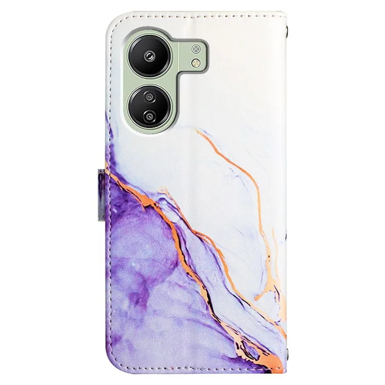 YB Pattern Printing Leather Series-5 For Xiaomi Redmi 13C 4G / Poco C65 4G Case Leather Wallet Phone Cover