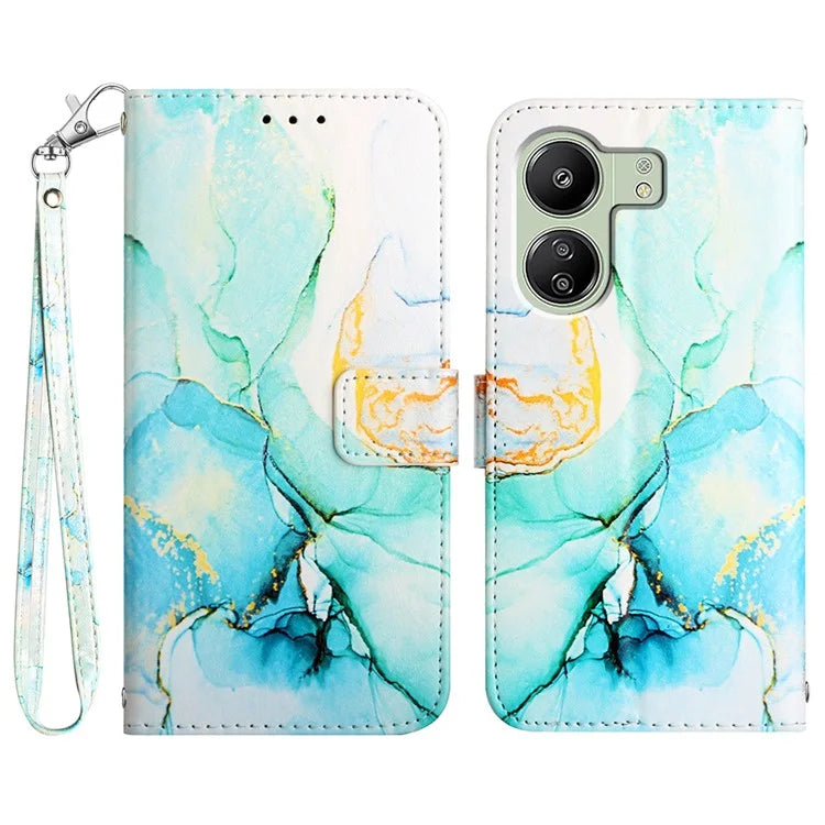 YB Pattern Printing Leather Series-5 For Xiaomi Redmi 13C 4G / Poco C65 4G Case Leather Wallet Phone Cover