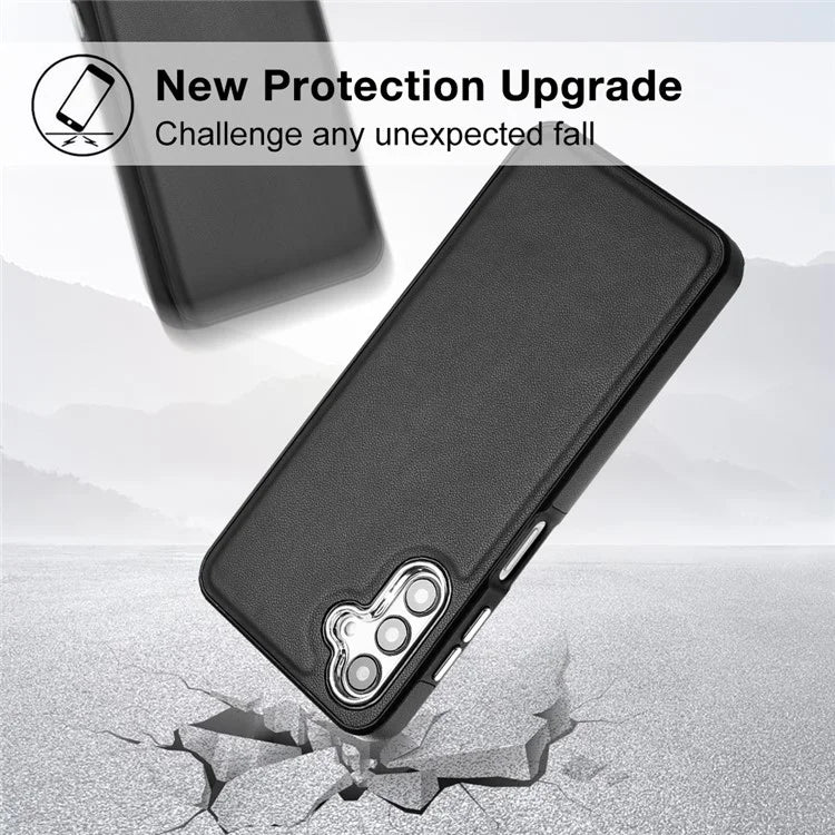 YB Leather Coating Series-6 For Samsung Galaxy A24 4G (162.1 x 77.6 x 8.3mm) Case Leather Coated TPU Fashion Phone Cover