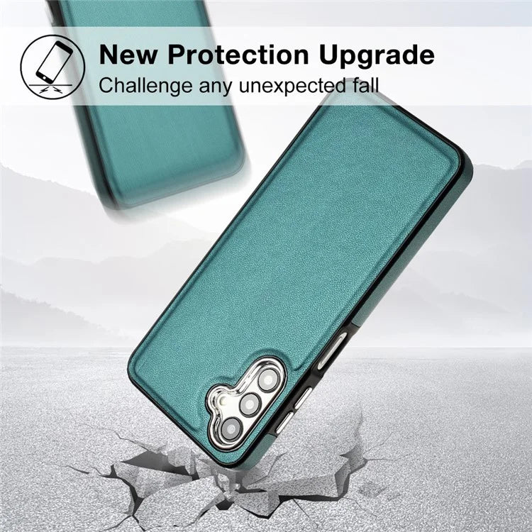 YB Leather Coating Series-6 For Samsung Galaxy A24 4G (162.1 x 77.6 x 8.3mm) Case Leather Coated TPU Fashion Phone Cover