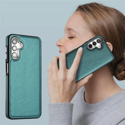 YB Leather Coating Series-6 For Samsung Galaxy A24 4G (162.1 x 77.6 x 8.3mm) Case Leather Coated TPU Fashion Phone Cover