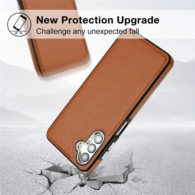 YB Leather Coating Series-6 For Samsung Galaxy A24 4G (162.1 x 77.6 x 8.3mm) Case Leather Coated TPU Fashion Phone Cover
