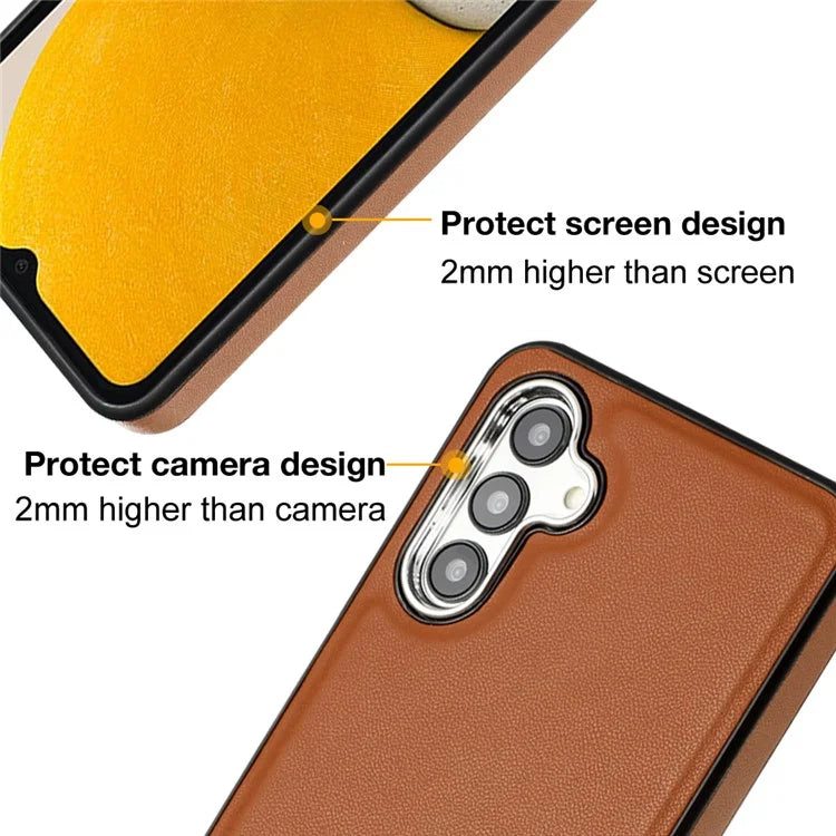 YB Leather Coating Series-6 For Samsung Galaxy A24 4G (162.1 x 77.6 x 8.3mm) Case Leather Coated TPU Fashion Phone Cover