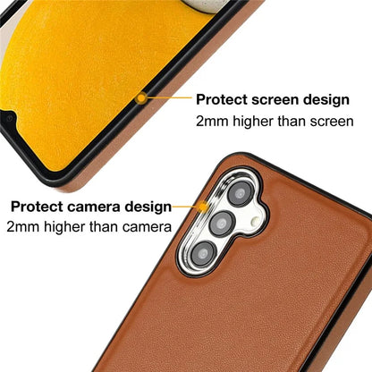 YB Leather Coating Series-6 For Samsung Galaxy A24 4G (162.1 x 77.6 x 8.3mm) Case Leather Coated TPU Fashion Phone Cover