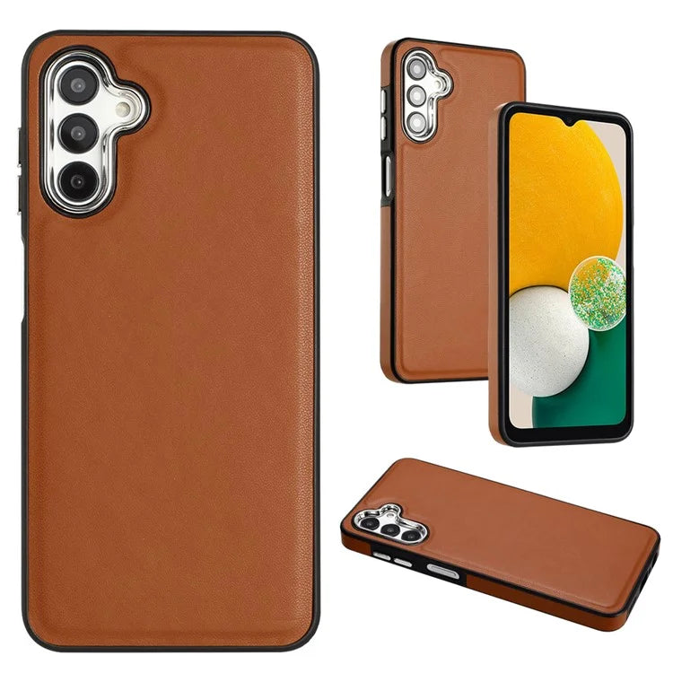 YB Leather Coating Series-6 For Samsung Galaxy A24 4G (162.1 x 77.6 x 8.3mm) Case Leather Coated TPU Fashion Phone Cover