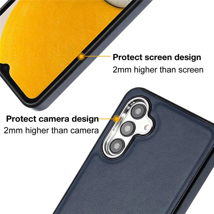 YB Leather Coating Series-6 For Samsung Galaxy A24 4G (162.1 x 77.6 x 8.3mm) Case Leather Coated TPU Fashion Phone Cover