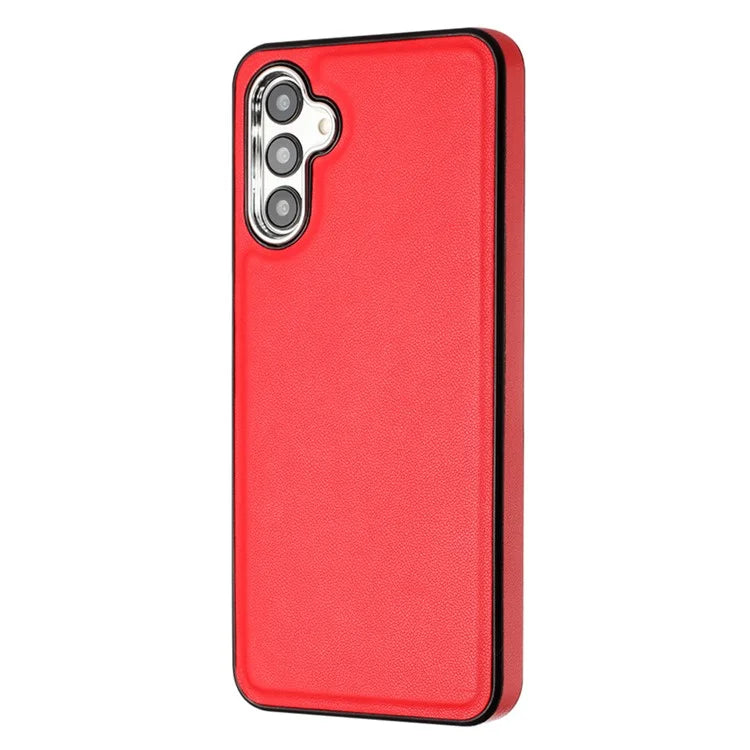 YB Leather Coating Series-6 For Samsung Galaxy A24 4G (162.1 x 77.6 x 8.3mm) Case Leather Coated TPU Fashion Phone Cover