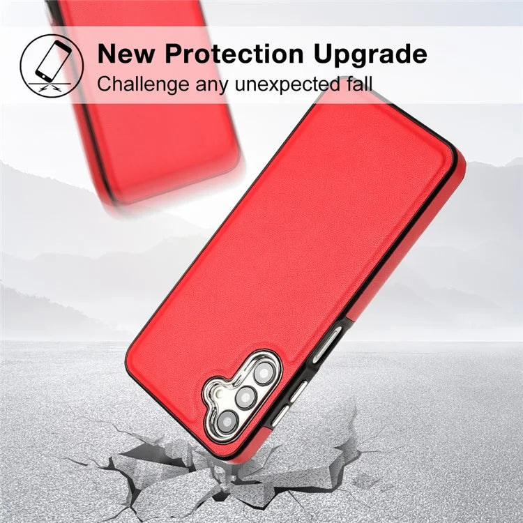 YB Leather Coating Series-6 For Samsung Galaxy A24 4G (162.1 x 77.6 x 8.3mm) Case Leather Coated TPU Fashion Phone Cover