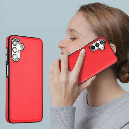 YB Leather Coating Series-6 For Samsung Galaxy A24 4G (162.1 x 77.6 x 8.3mm) Case Leather Coated TPU Fashion Phone Cover