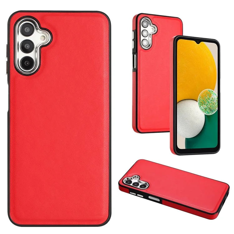 YB Leather Coating Series-6 For Samsung Galaxy A24 4G (162.1 x 77.6 x 8.3mm) Case Leather Coated TPU Fashion Phone Cover