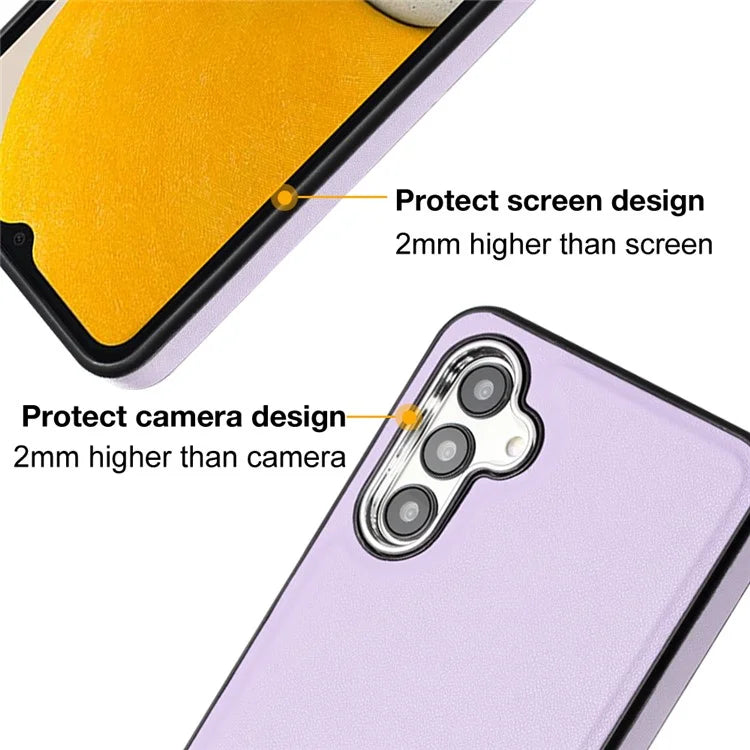 YB Leather Coating Series-6 For Samsung Galaxy A24 4G (162.1 x 77.6 x 8.3mm) Case Leather Coated TPU Fashion Phone Cover
