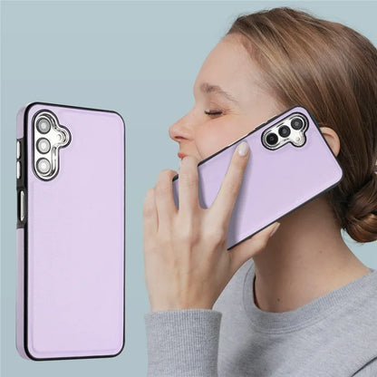 YB Leather Coating Series-6 For Samsung Galaxy A24 4G (162.1 x 77.6 x 8.3mm) Case Leather Coated TPU Fashion Phone Cover