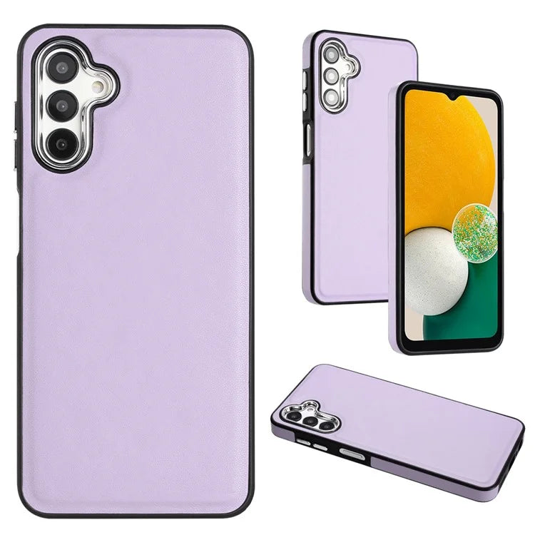YB Leather Coating Series-6 For Samsung Galaxy A24 4G (162.1 x 77.6 x 8.3mm) Case Leather Coated TPU Fashion Phone Cover