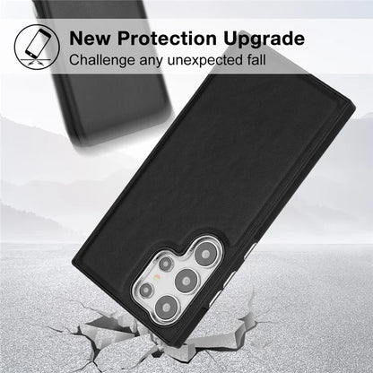 YB Leather Coating Series-6 For Samsung Galaxy S24 Ultra Case Drop-proof Leather+TPU Protective Back Shell