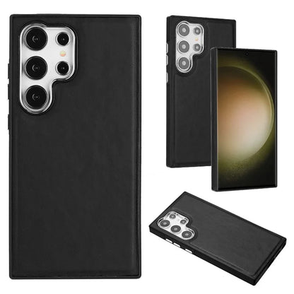 YB Leather Coating Series-6 For Samsung Galaxy S24 Ultra Case Drop-proof Leather+TPU Protective Back Shell