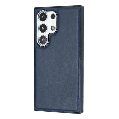 YB Leather Coating Series-6 For Samsung Galaxy S24 Ultra Case Drop-proof Leather+TPU Protective Back Shell